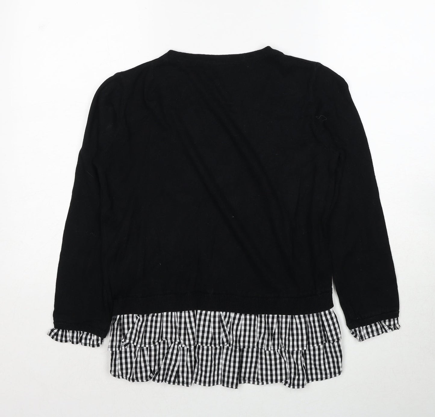 Sweewe Womens Black Round Neck Cotton Pullover Jumper Size S