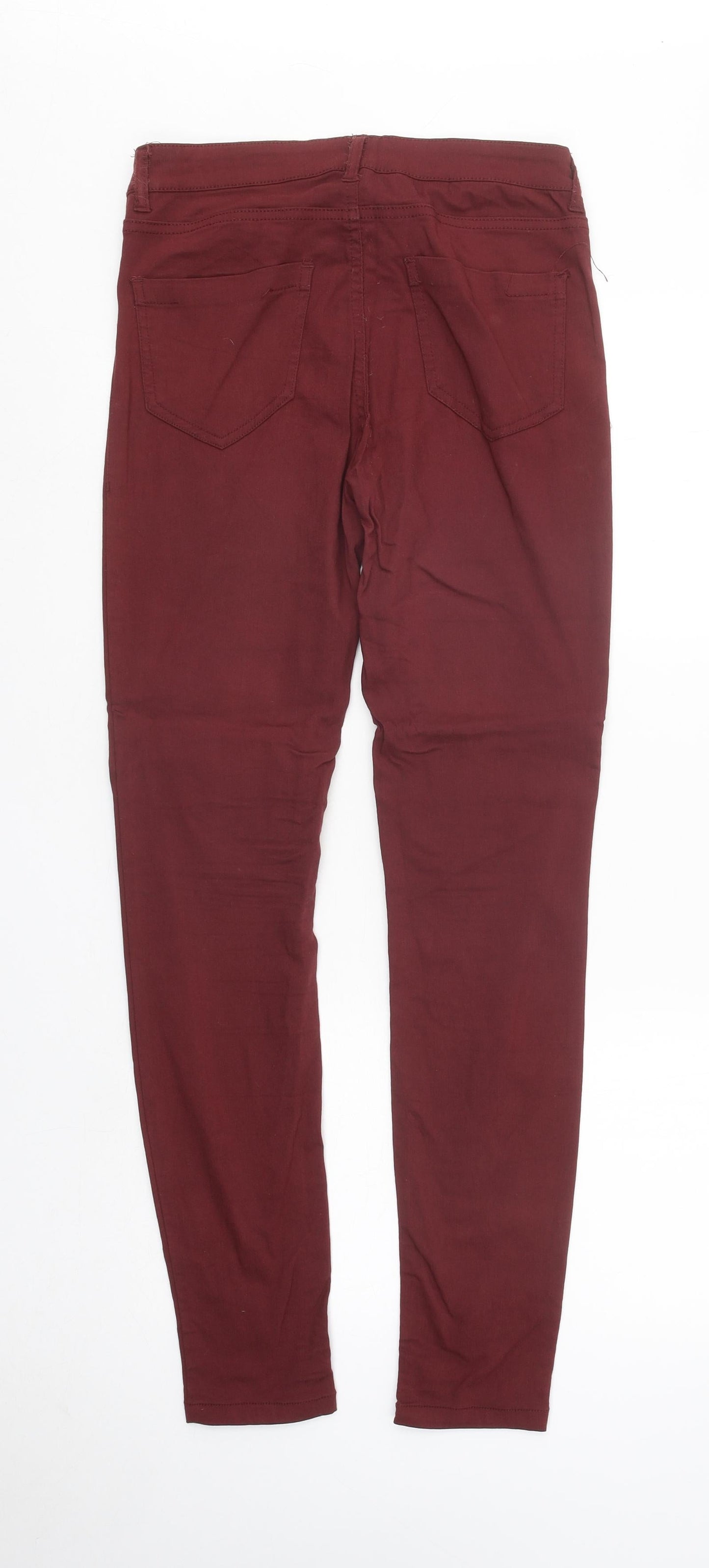 FB Sister Womens Red Cotton Skinny Jeans Size M L28 in Regular Button