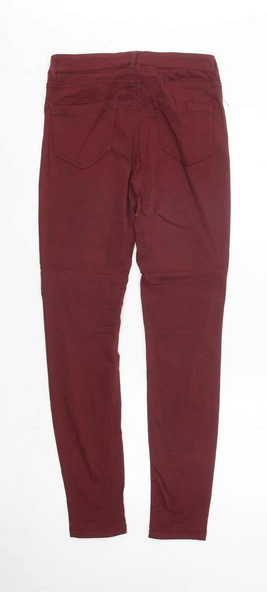FB Sister Womens Red Cotton Skinny Jeans Size M L28 in Regular Button