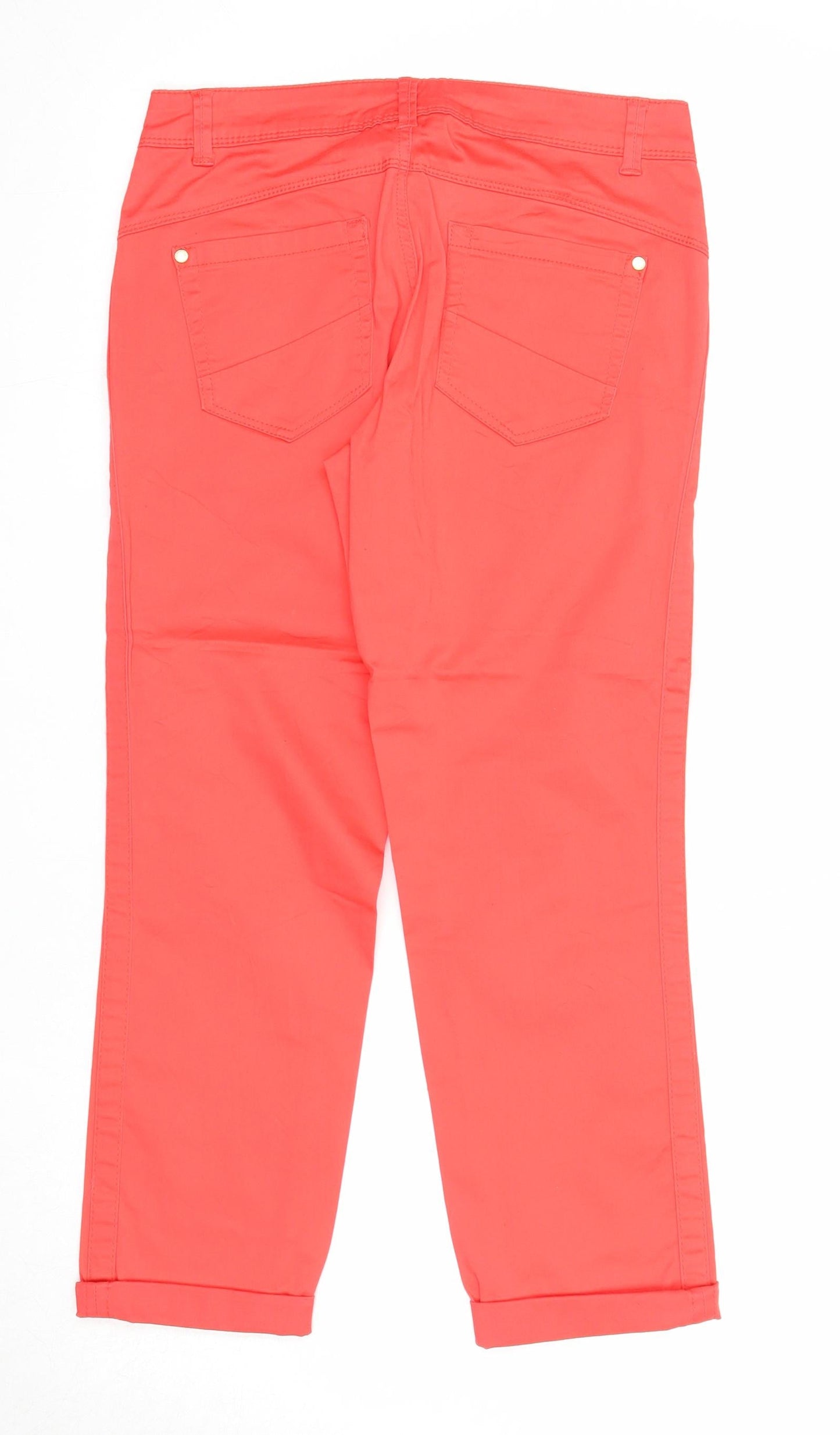 Street One Womens Red Cotton Straight Jeans Size 6 Regular Zip