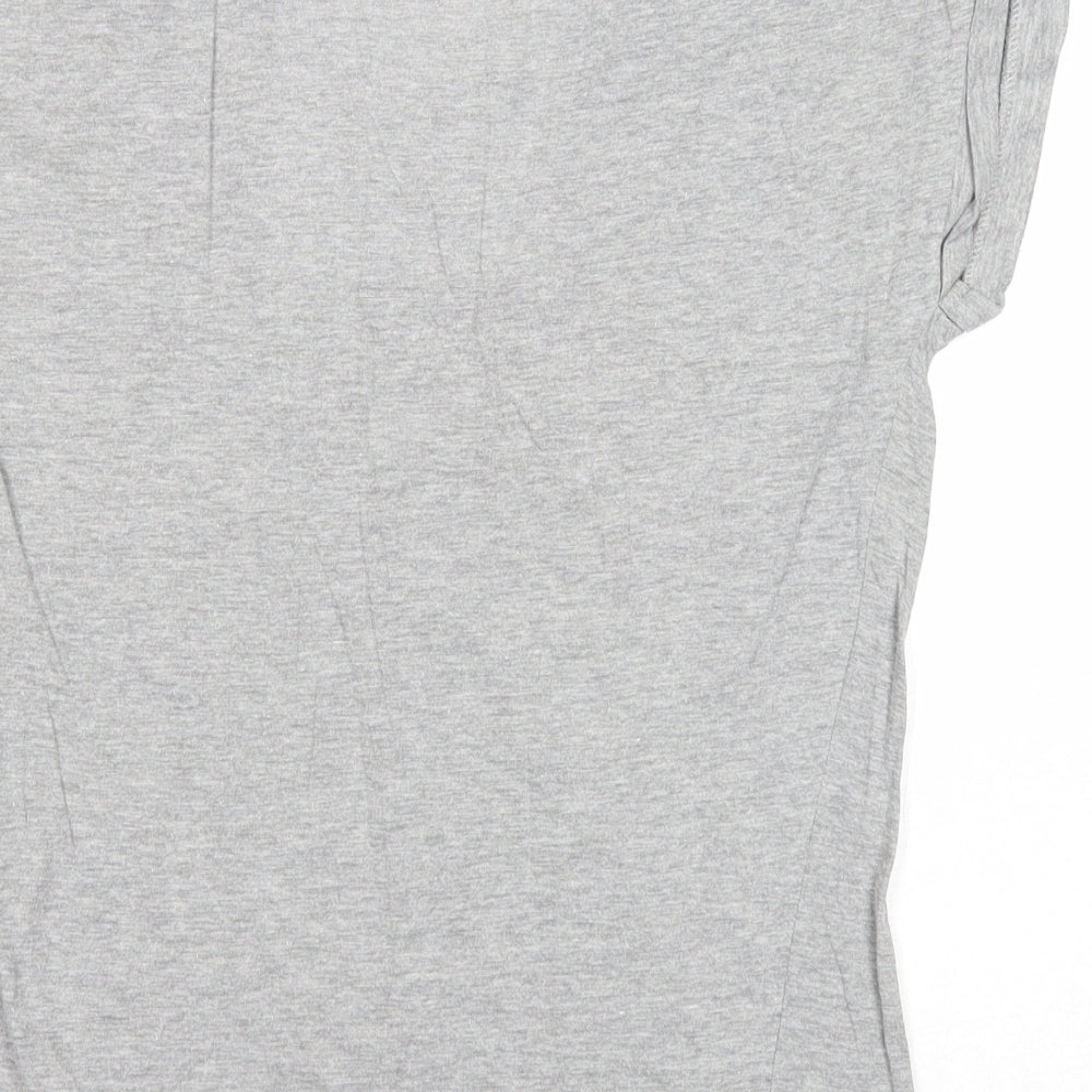 Gat Rimon Womens Grey Cotton Basic T-Shirt One Size Round Neck - I Believe I Can Fly