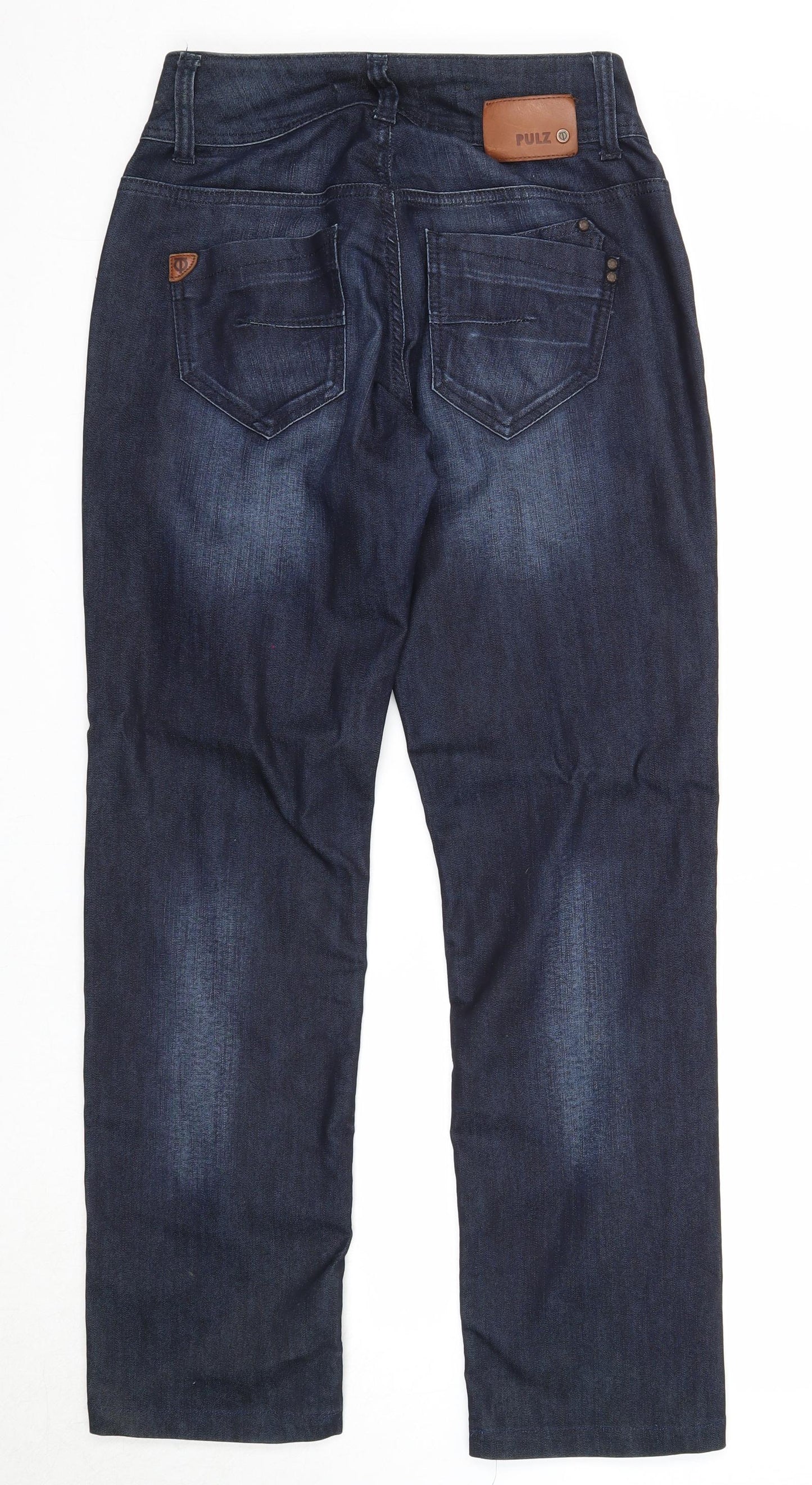 Pulz Jeans Womens Blue Cotton Straight Jeans Size 28 in Regular Zip