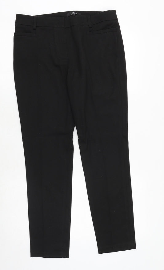 NEXT Womens Black Polyester Dress Pants Trousers Size 10 Regular Zip