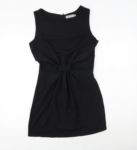 Love Womens Black Polyester A-Line Size M Round Neck Zip