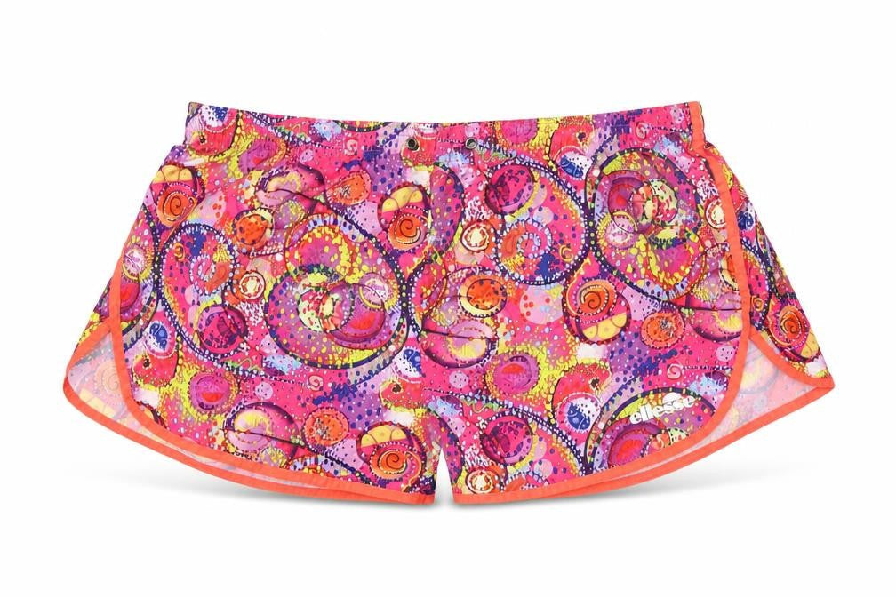 Ellesse Womens Pink Geometric Polyester Sweat Shorts Size 12 Regular Pull On