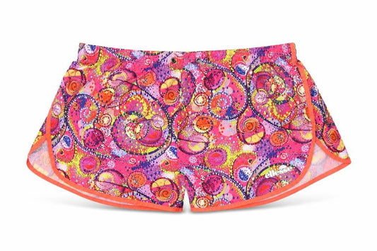 ellesse Womens Pink Geometric Polyester Sweat Shorts Size 12 Regular Pull On