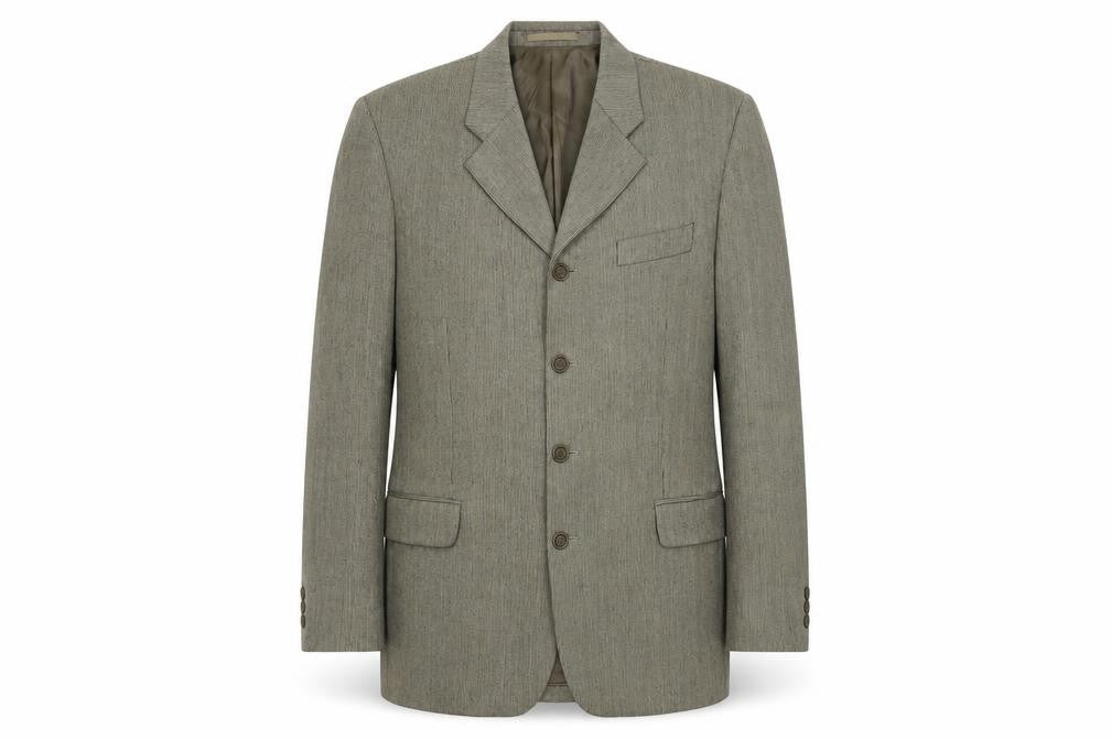 REMUS Mens Brown Striped Polyester Jacket Suit Jacket Size 38 Regular