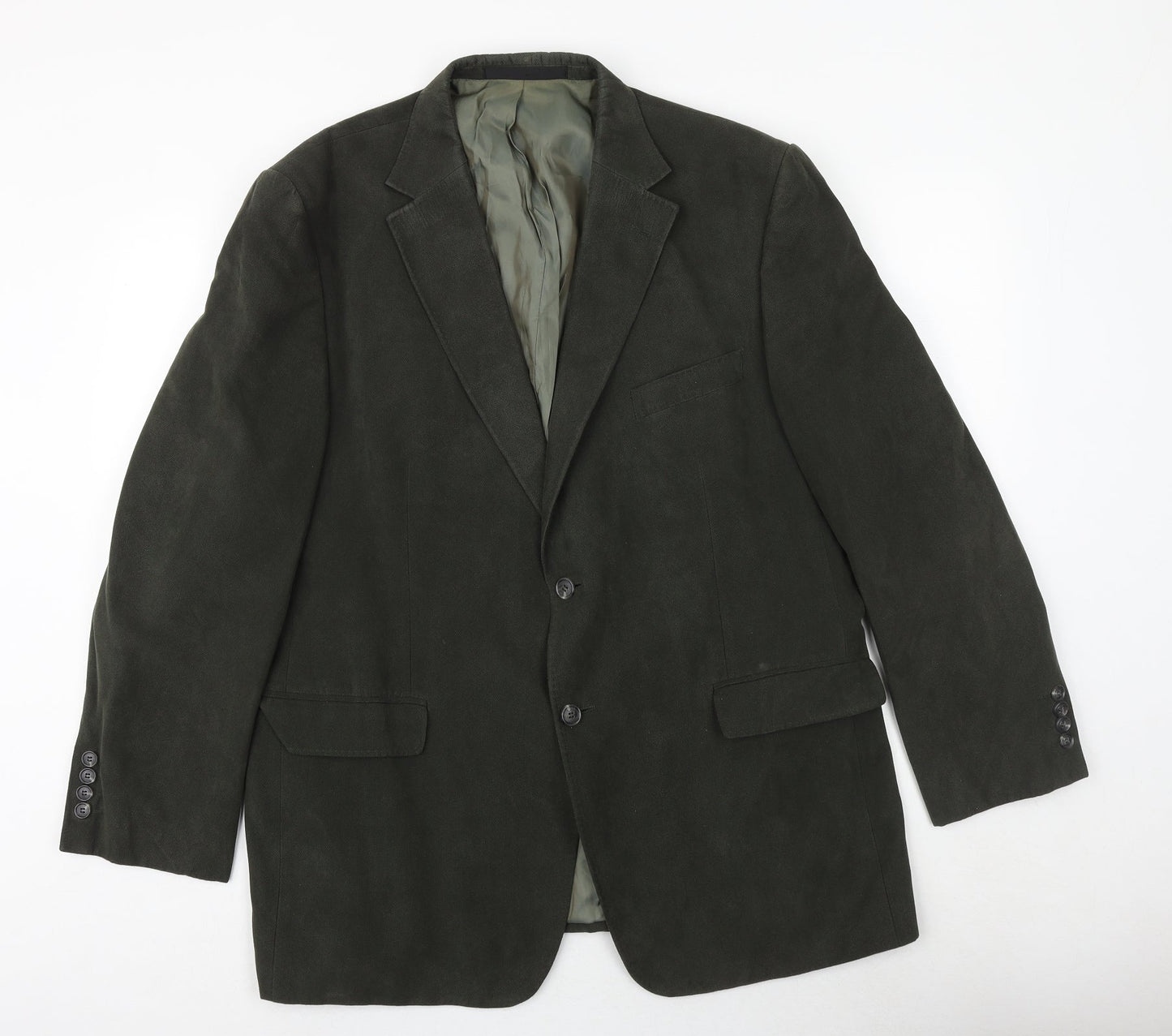 Marks and Spencer Mens Green Polyester Jacket Blazer Size 42 Regular