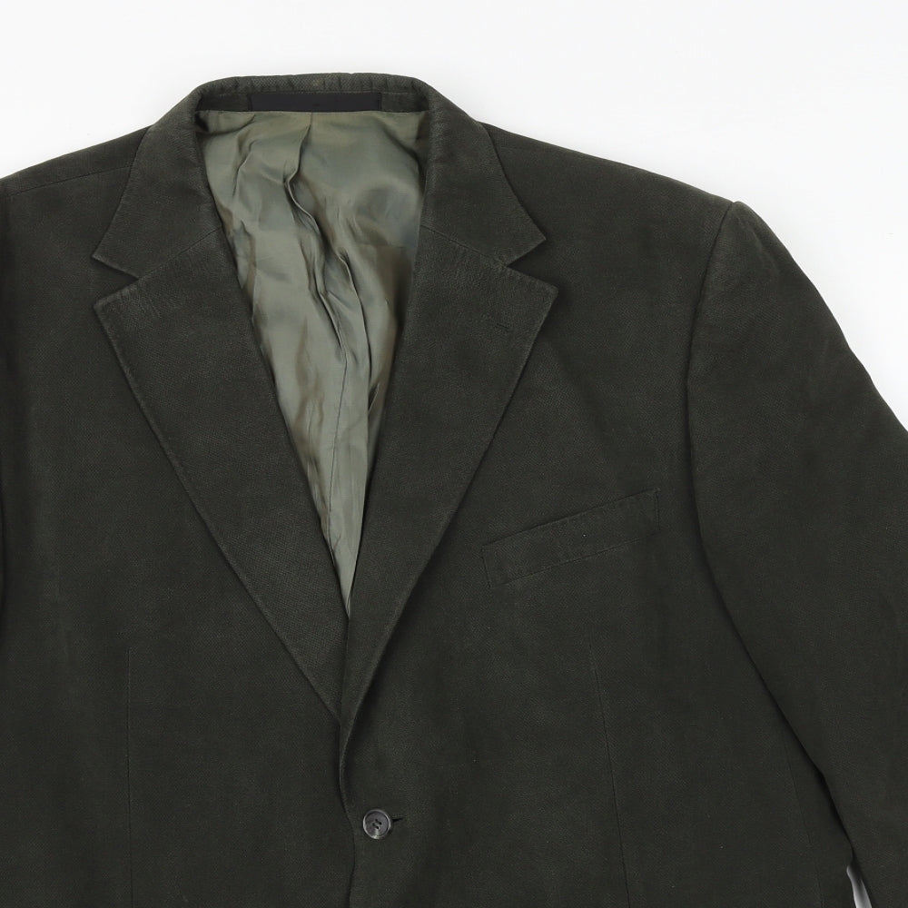 Marks and Spencer Mens Green Polyester Jacket Blazer Size 42 Regular