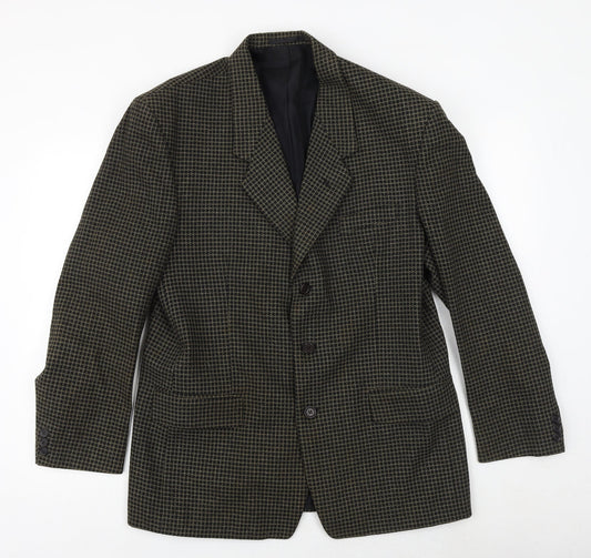 Fosters Mens Blue Geometric Wool Jacket Blazer Size 40 Regular