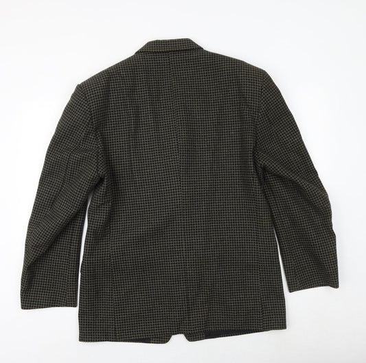 Fosters Mens Blue Geometric Wool Jacket Blazer Size 40 Regular