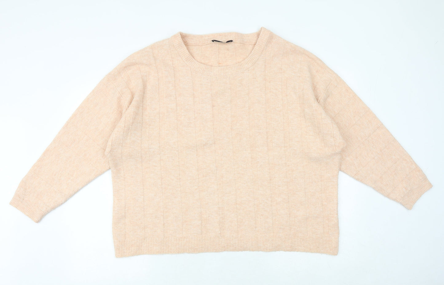 Marks and Spencer Womens Pink Round Neck Acrylic Pullover Jumper Size S