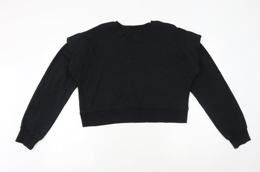 ASOS Womens Black Cotton Pullover Sweatshirt Size 10 Pullover