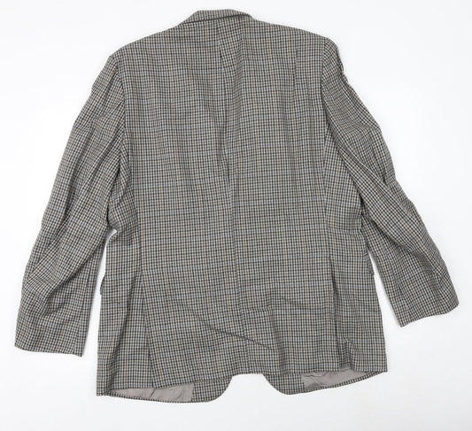 St Michael Mens Multicoloured Geometric Wool Jacket Blazer Size 42 Regular