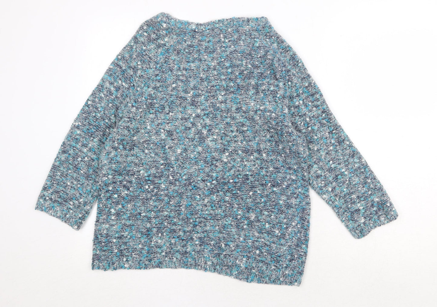 Bonmarché Womens Green Round Neck Acrylic Pullover Jumper Size M
