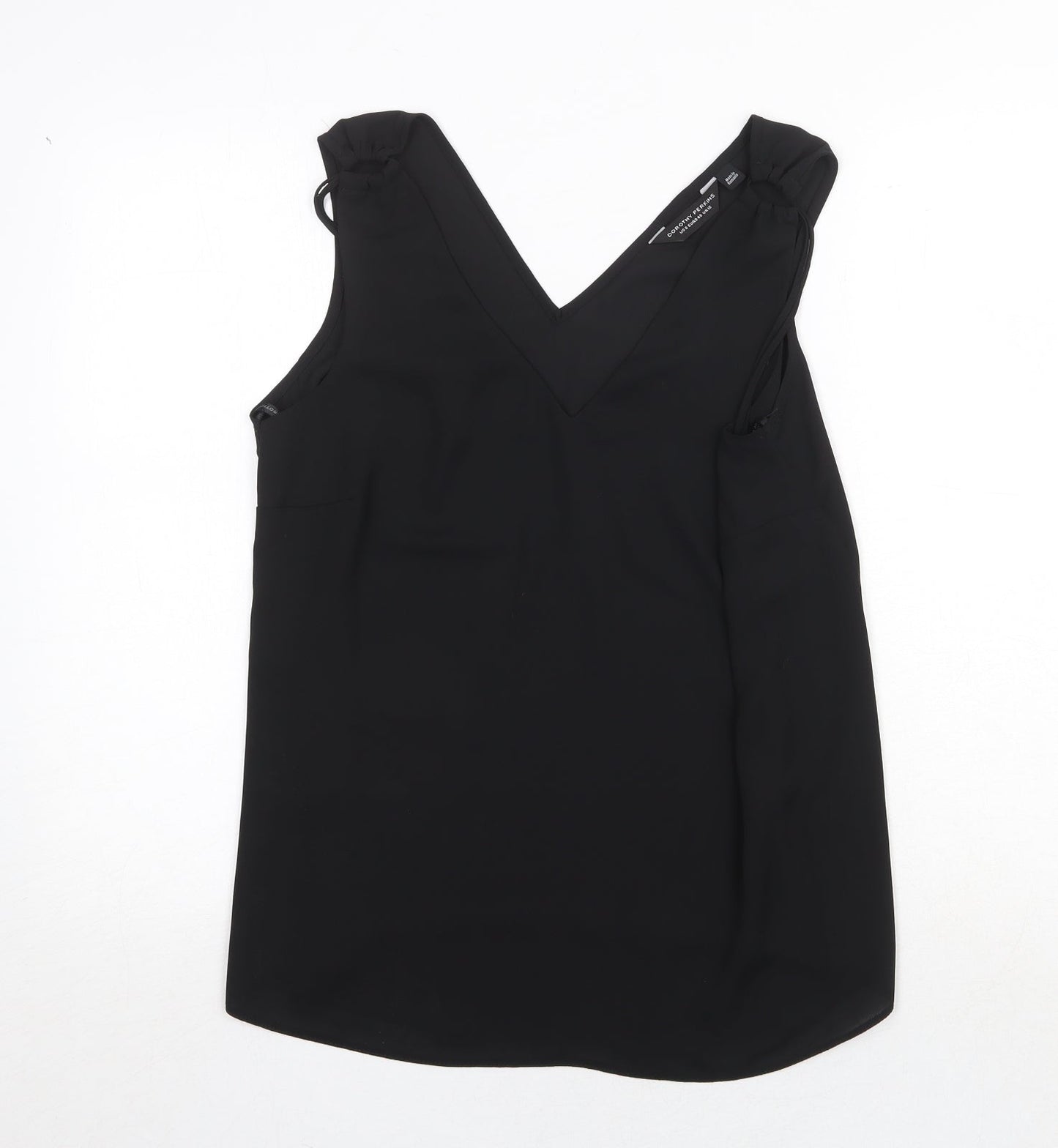Dorothy Perkins Womens Black Polyester Basic Tank Size 12 V-Neck