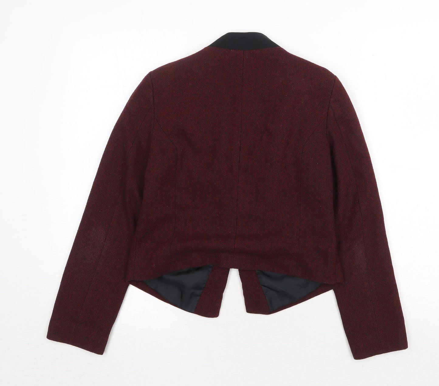Nam & Co. Womens Red Geometric Jacket Blazer Size 10