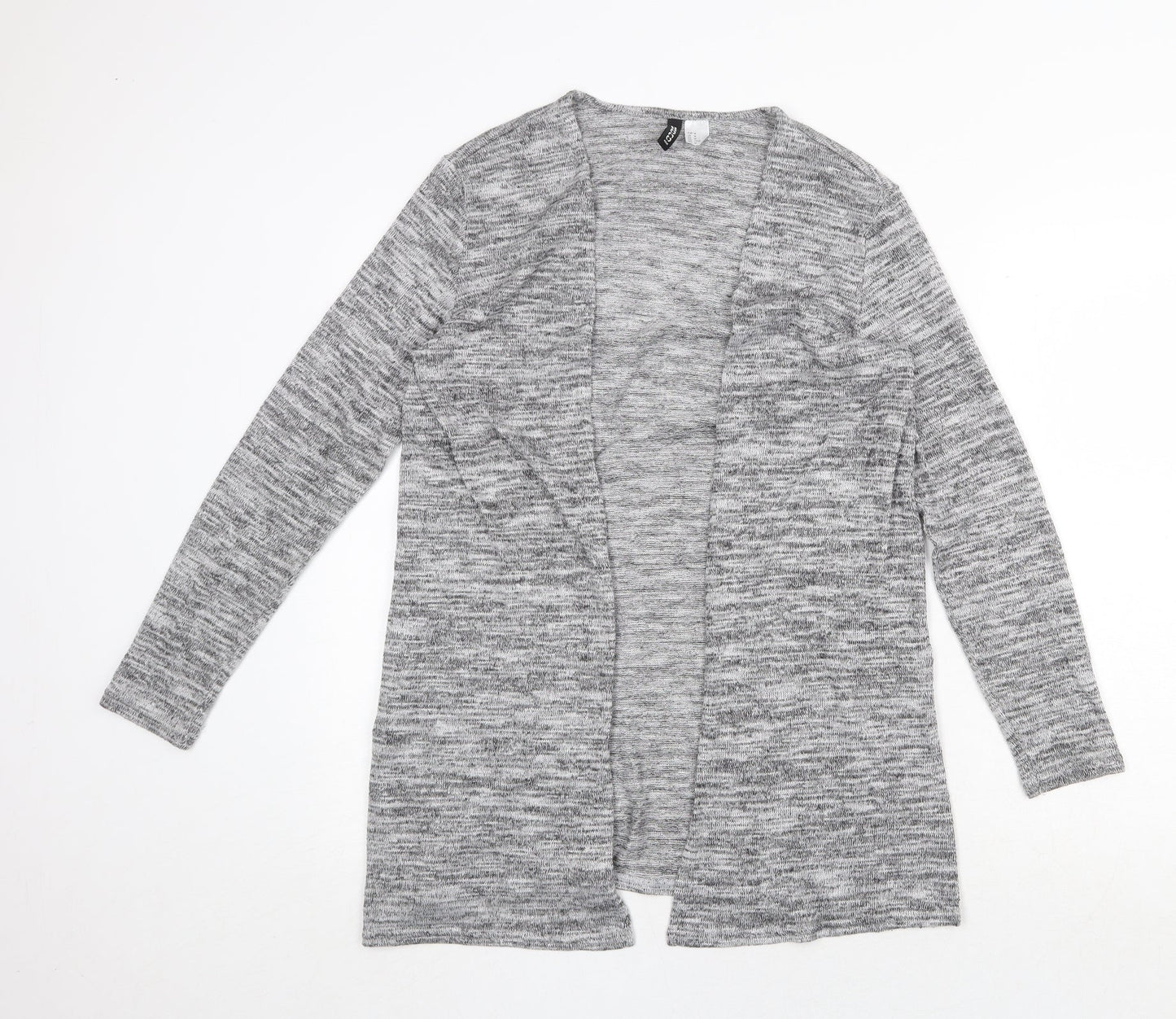 H&M Womens Grey V-Neck Polyester Cardigan Jumper Size M