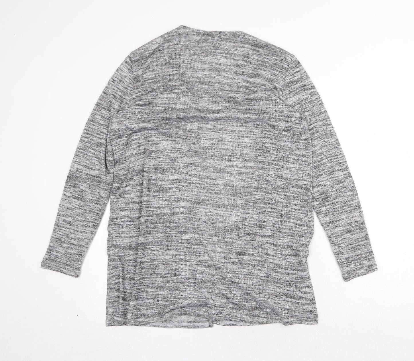 H&M Womens Grey V-Neck Polyester Cardigan Jumper Size M