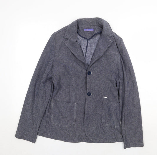 Gaudi Womens Blue Geometric Jacket Blazer Size 16 Button