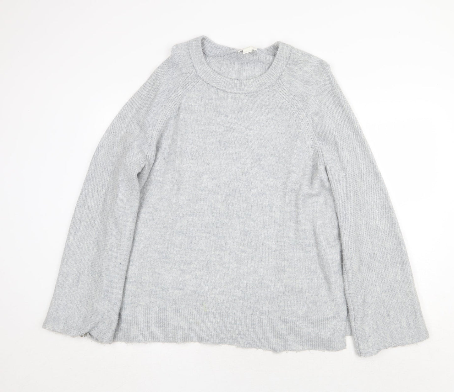 H&M Womens Grey Round Neck Acrylic Pullover Jumper Size L
