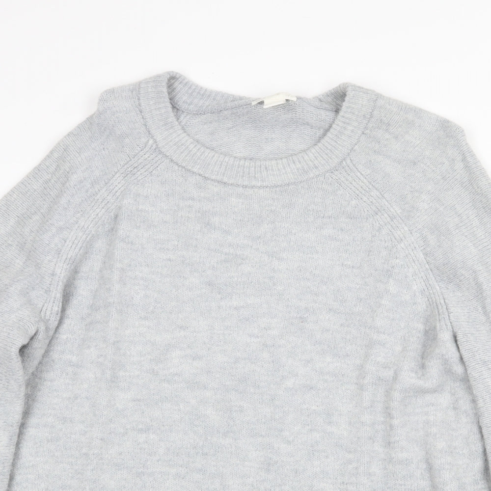 H&M Womens Grey Round Neck Acrylic Pullover Jumper Size L