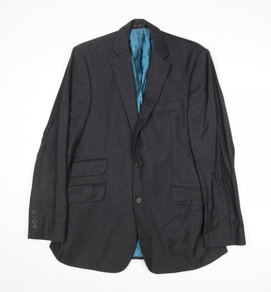 Linea Mens Grey Wool Jacket Suit Jacket Size 42 Regular