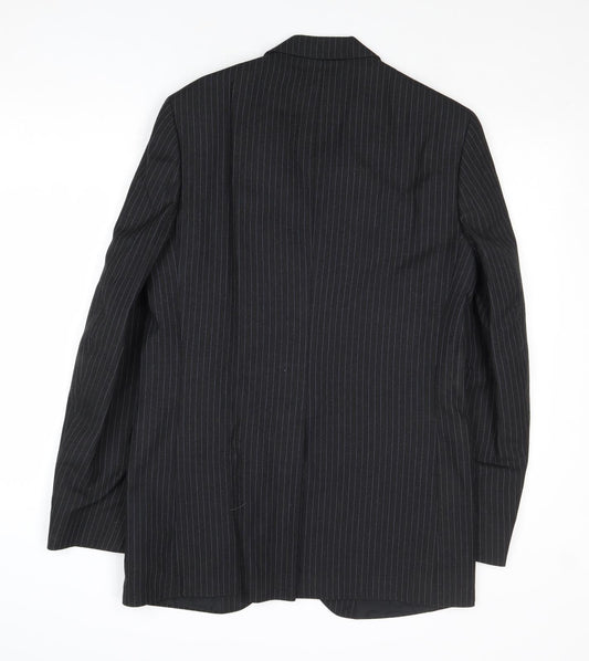 Dunn & Co Mens Grey Striped Wool Jacket Suit Jacket Size 38 Regular