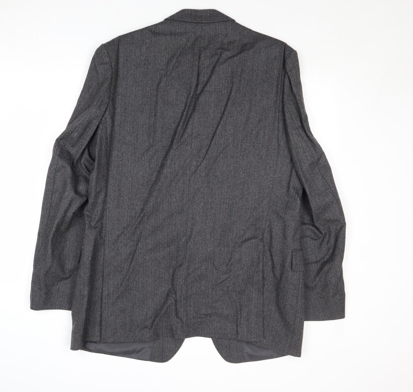 St Michael Mens Grey Striped Wool Jacket Suit Jacket Size 44 Regular