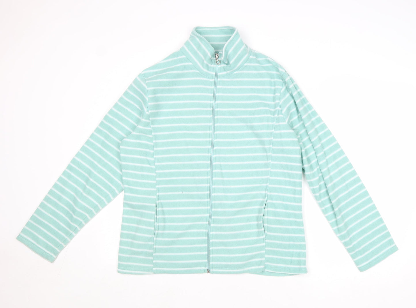 Anne De Lancay Womens Blue Striped Jacket Size M Zip
