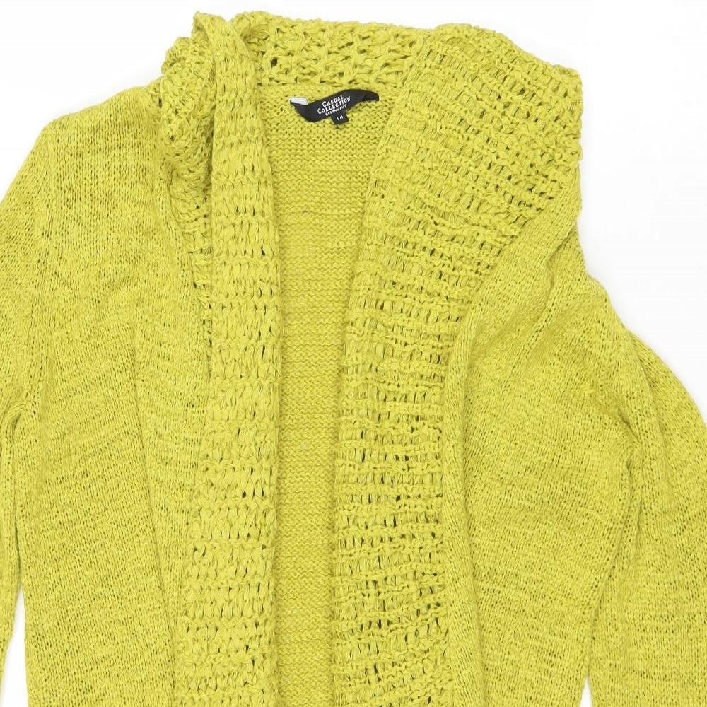 Debenhams Womens Green V-Neck Acrylic Cardigan Jumper Size 14