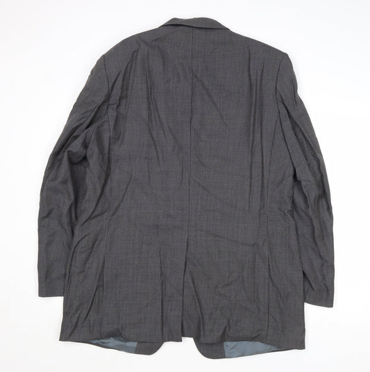 Marks and Spencer Mens Grey Geometric Wool Jacket Suit Jacket Size 44 Regular