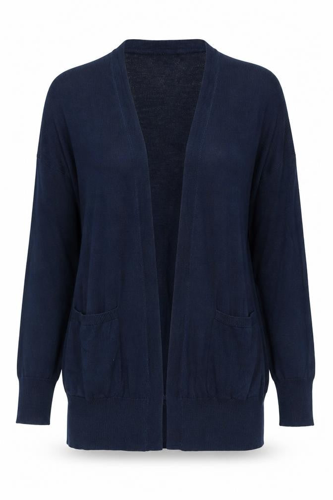 Marks and Spencer Womens Blue V-Neck Cotton Cardigan Jumper Size XS