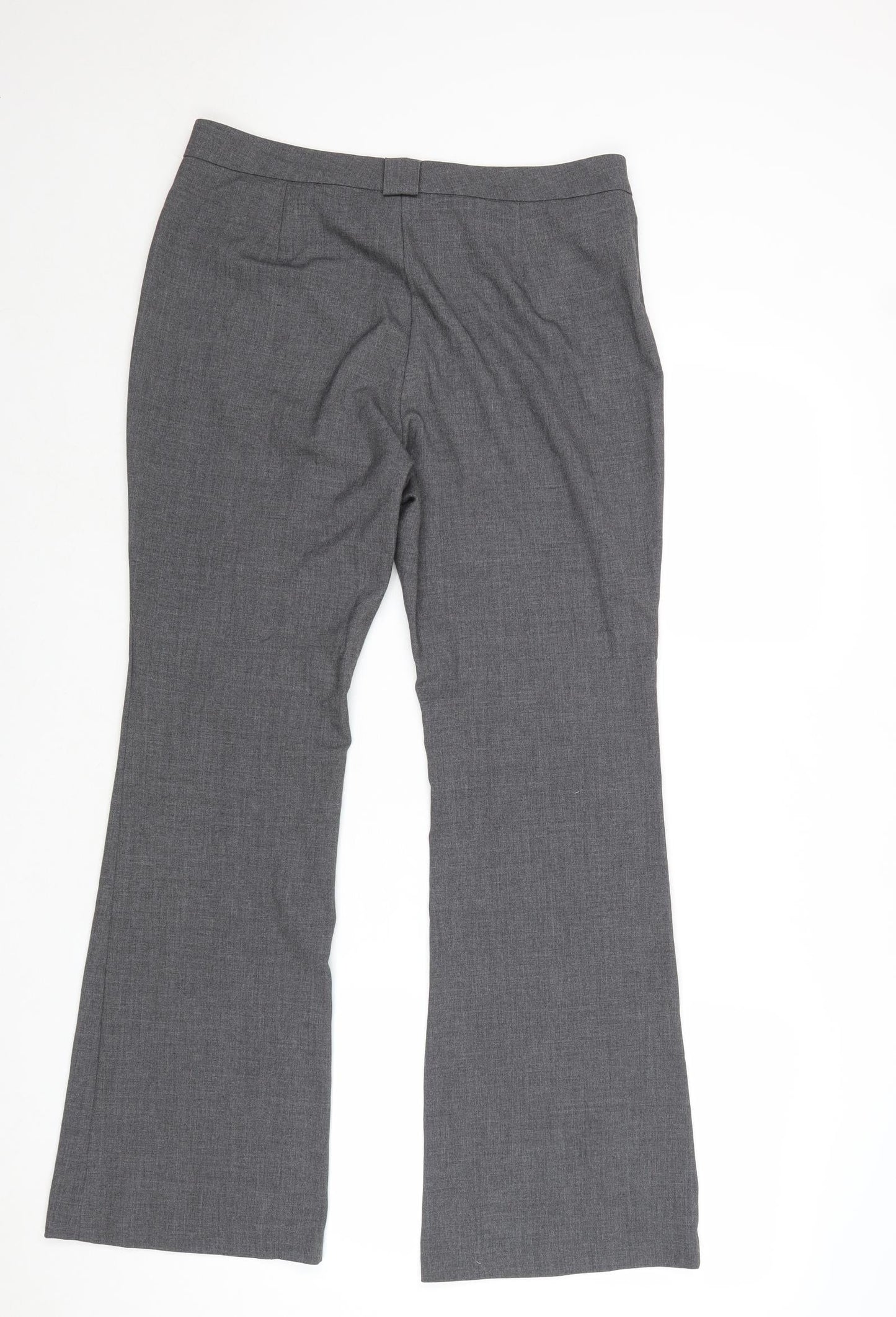 Marks and Spencer Womens Grey Polyester Dress Pants Trousers Size 12 Regular Zip