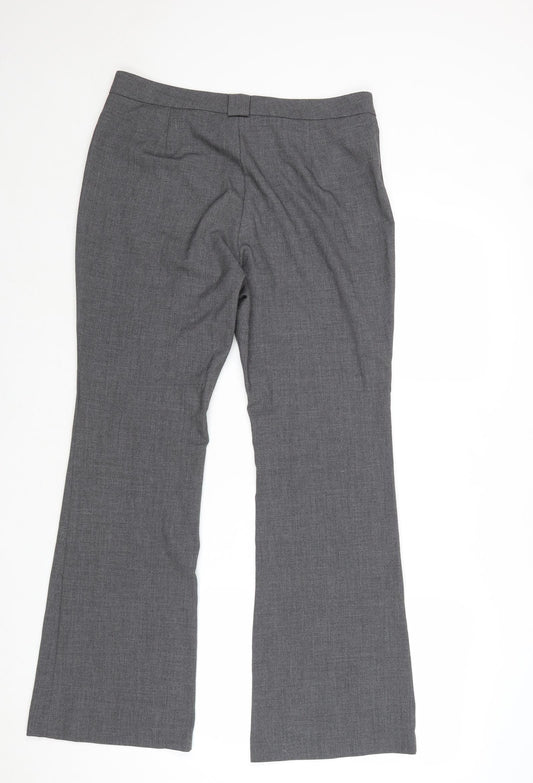 Marks and Spencer Womens Grey Polyester Dress Pants Trousers Size 12 Regular Zip