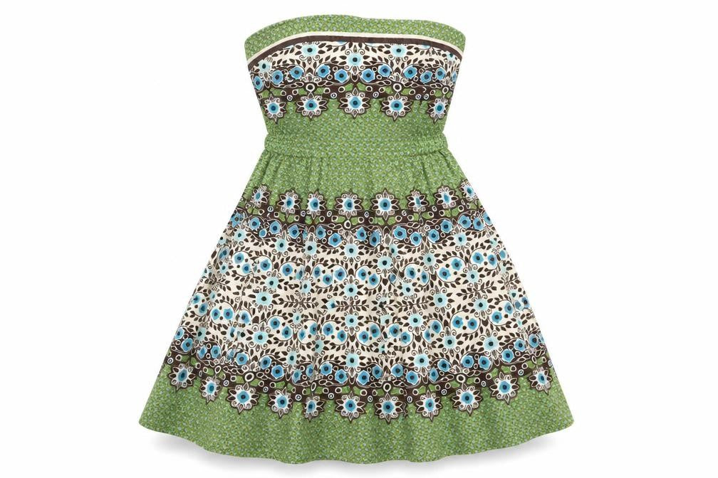 Teeze Me Womens Multicoloured Geometric Cotton Fit & Flare Size 8 Square Neck Zip
