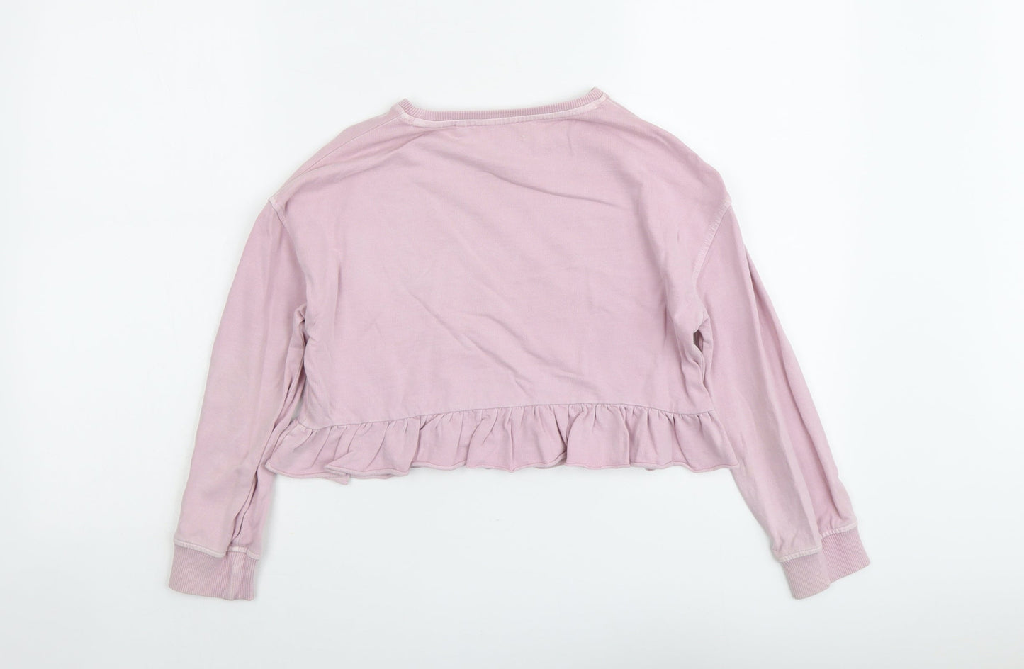 NEXT Girls Pink Cotton Pullover Sweatshirt Size 9 Years Pullover