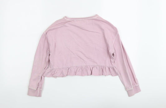 NEXT Girls Pink Cotton Pullover Sweatshirt Size 9 Years Pullover
