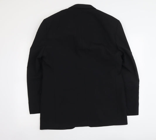 Marks and Spencer Mens Black Polyester Jacket Suit Jacket Size L Regular