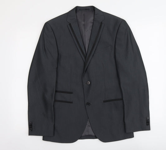bruno banani Mens Grey Polyester Jacket Suit Jacket Size S Regular