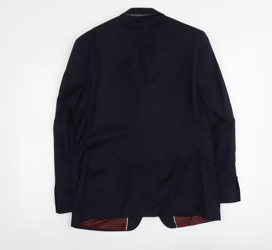 John Lewis Mens Blue Wool Jacket Suit Jacket Size M Regular