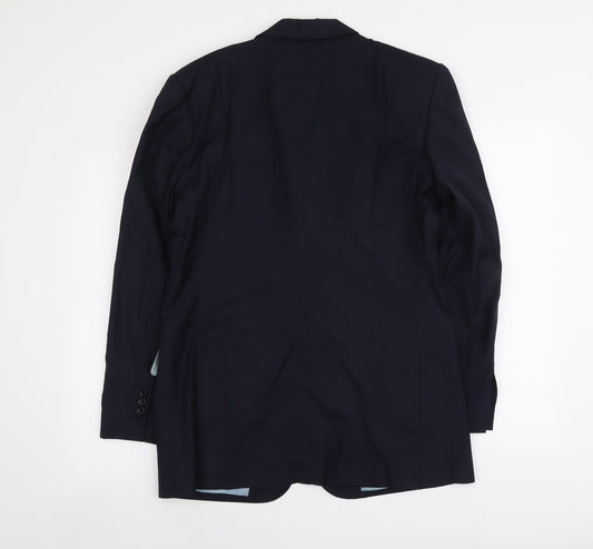 Tai Pan Row Mens Blue Polyester Jacket Suit Jacket Size L Regular