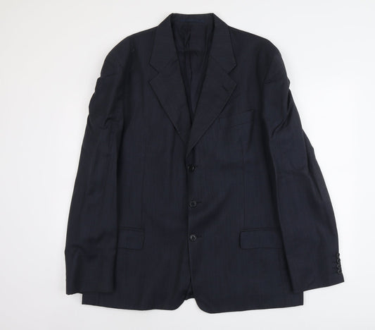 Blazer Mens Blue Wool Jacket Suit Jacket Size L Regular