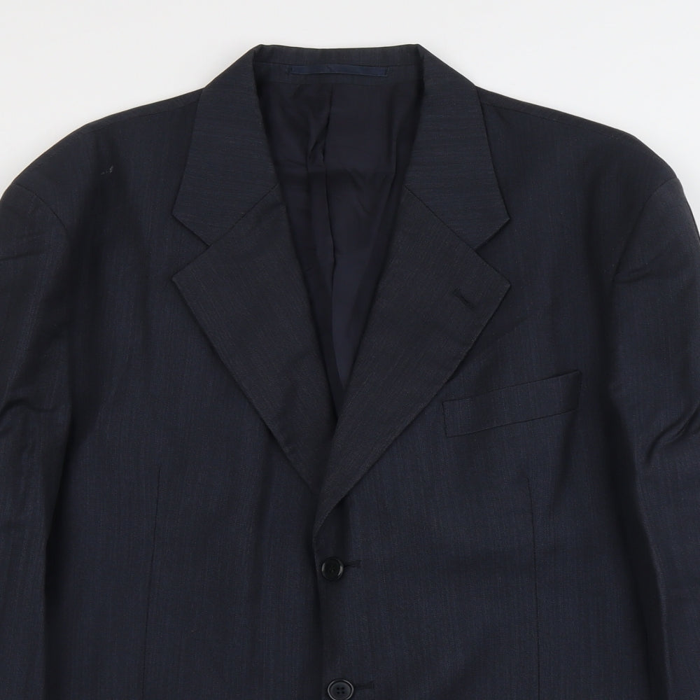 Blazer Mens Blue Wool Jacket Suit Jacket Size L Regular