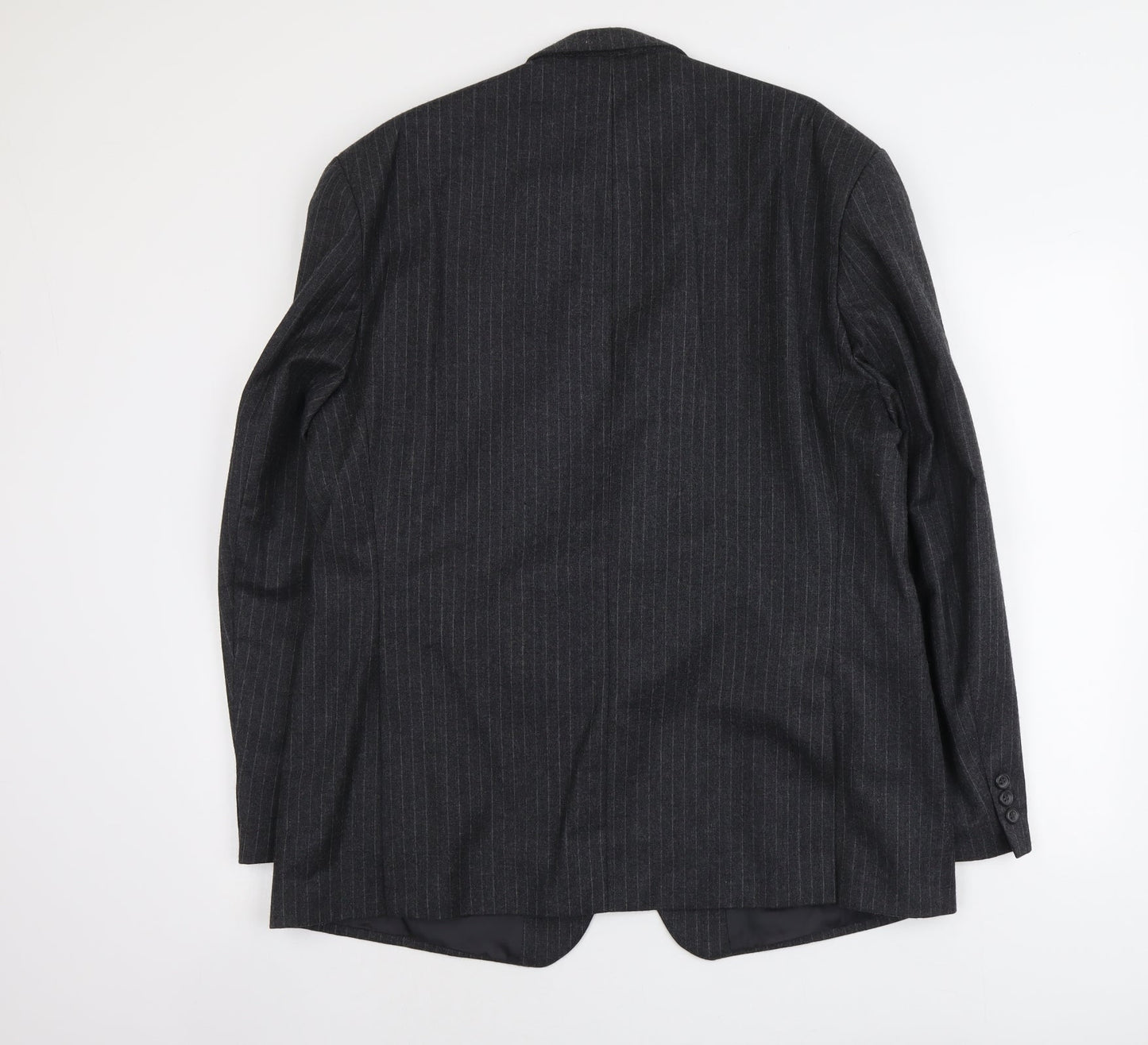 Burton Mens Grey Striped Wool Jacket Suit Jacket Size L Regular