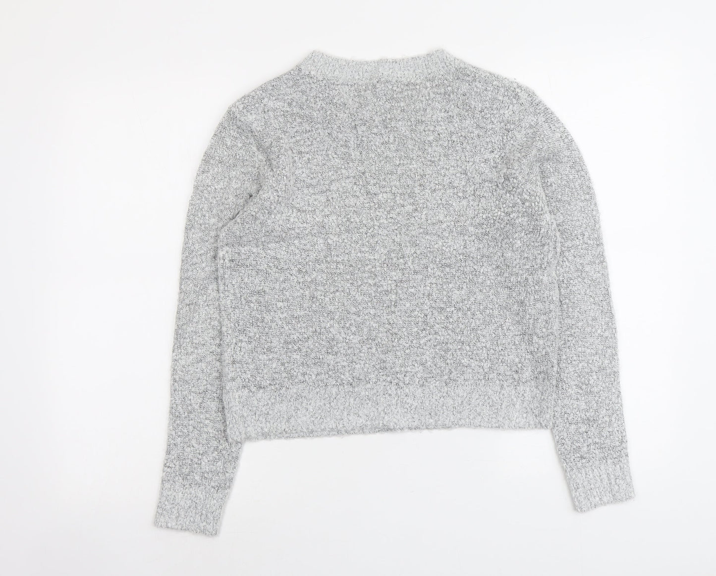 H&M Womens Grey Round Neck Acrylic Pullover Jumper Size M