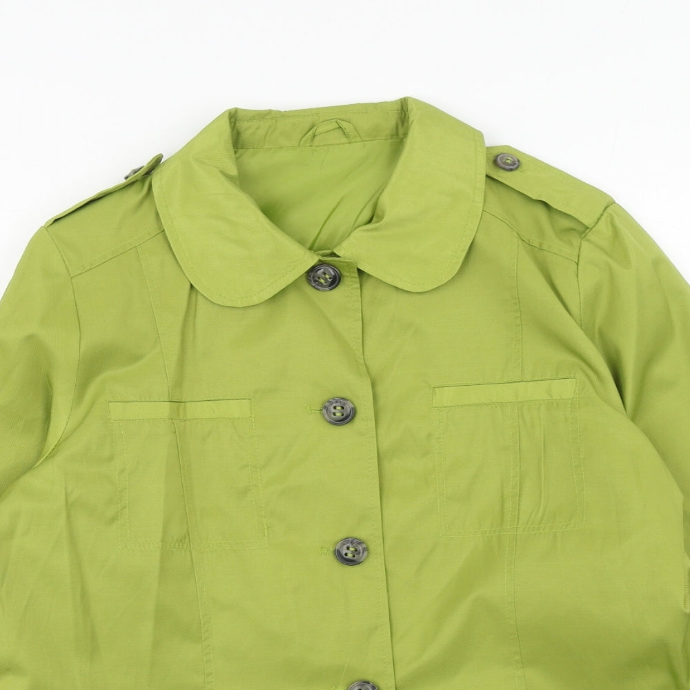 Being Casual Womens Green Jacket Size 14 Button