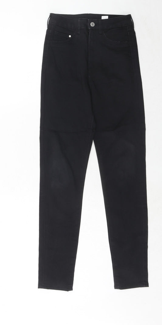 H&M Womens Black Cotton Skinny Jeans Size 25 in L30 in Regular Zip