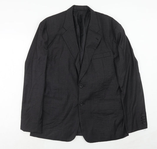 Shanghai Mens Grey Polyester Jacket Suit Jacket Size 42 Regular