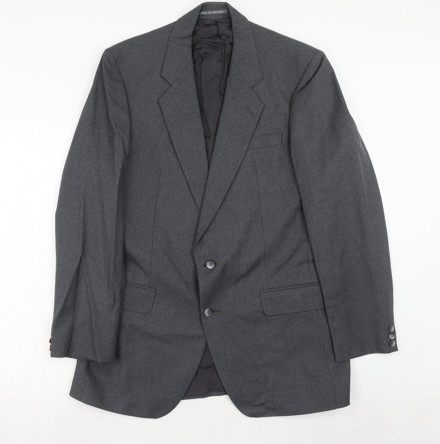 THE LABEL Mens Grey Wool Jacket Suit Jacket Size 40 Regular